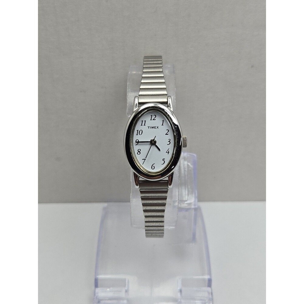 Vintage Timex Cavatina Womens Silver Tone Watch Dainty Petite Dress New Battery